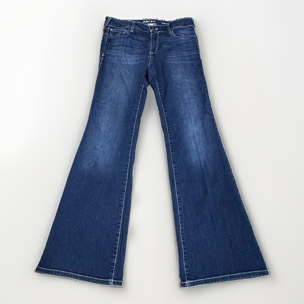 Ariat perfect rise Flare Jeans 30R l Dark Wash Stretch Denim Blue 105037